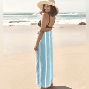 Turkish Cotton Peshtemal Turquoise Aqua Blue XL Beach Bath Vacation Pool Towel